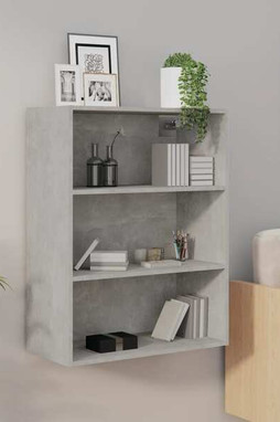 vidaXL 812316 - Hanging Wall Cabinet Concrete 69.5x32.5x90 cm