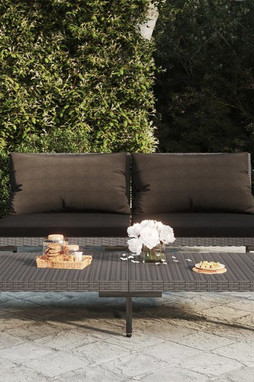vidaXL 318602 - Garden Sofas 2pcs with Cushions Half Round Poly Rattan