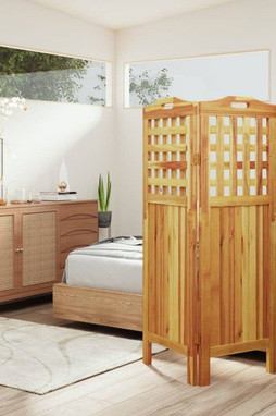 vidaXL 318546 - 3-Panel Room Divider 121.5x2x115 cm Solid Wood Acacia