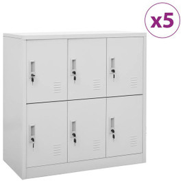 vidaXL 3095235 - Locker Cabinets 5 pcs Light 90x45x92.5 cm Steel
