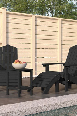 vidaXL 3095713 - Garden Adirondack Chairs with Footstool & Table HDPE