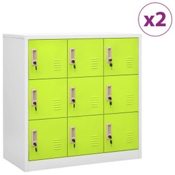 vidaXL 3095242 - Locker Cabinets 2 pcs Light Grey and 90x45x92.5 cm Steel