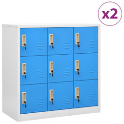 vidaXL 3095240 - Locker Cabinets 2 pcs Light Grey and 90x45x92.5 cm Steel