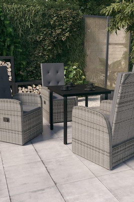 vidaXL 3099474 - 5 Piece Garden Dining Set with Cushions
