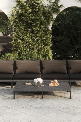 vidaXL 3099815 - 5 Piece Garden Lounge Set with Cushions Poly Rattan Dark