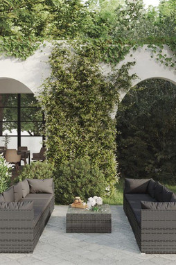 vidaXL 3101517 - 9 Piece Garden Lounge Set with Cushions Poly Rattan