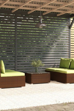 vidaXL 3101444 - 5 Piece Garden Lounge Set with Cushions Poly Rattan