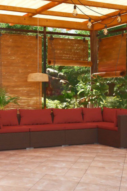 vidaXL 3101691 - 5 Piece Garden Lounge Set with Cushions Poly Rattan