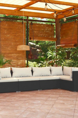 vidaXL 3101687 - 5 Piece Garden Lounge Set with Cushions Poly Rattan