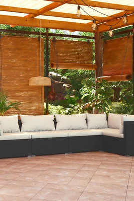 vidaXL 3101687 - 5 Piece Garden Lounge Set with Cushions Poly Rattan
