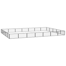 vidaXL 3115971 - 24-Panel Dog Playpen 100x50 cm Powder-coated Steel
