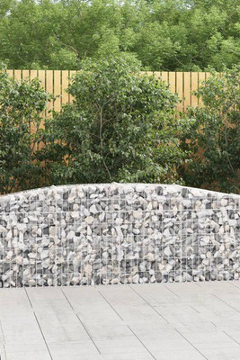 vidaXL 3145803 - Arched Gabion Baskets 5 pcs 400x30x60/80 cm Galvanised Iron