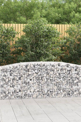 vidaXL 3145938 - Arched Gabion Baskets 10 pcs 400x50x60/80 cm Galvanised Iron