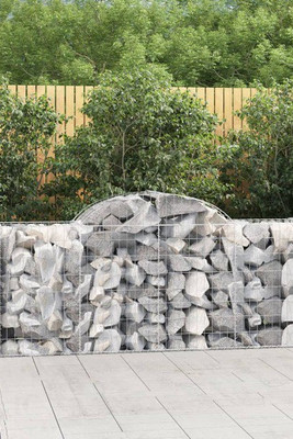vidaXL 3146310 - Arched Gabion Baskets 13 pcs 200x50x80/100 cm Galvanised Iron