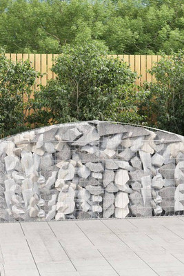 vidaXL 3146856 - Arched Gabion Baskets 5 pcs 400x30x80/100 cm Galvanised Iron