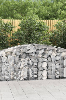 vidaXL 3146985 - Arched Gabion Baskets 4 pcs 400x50x80/100 cm Galvanised Iron