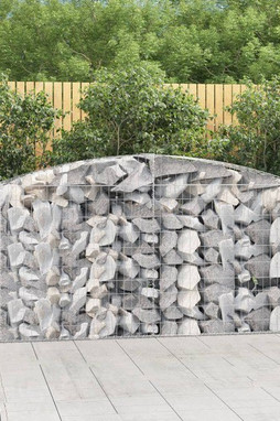 vidaXL 3146998 - Arched Gabion Baskets 4 pcs 400x50x100/120 cm Galvanised Iron
