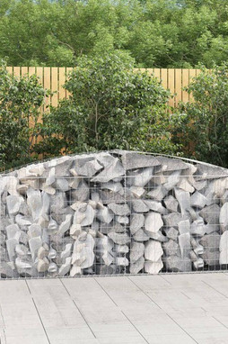 vidaXL 3146991 - Arched Gabion Baskets 10 pcs 400x50x80/100 cm Galvanised Iron