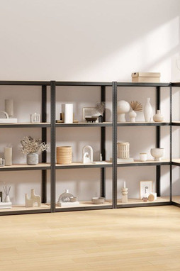 vidaXL 3154142 - 4-Layer Shelves 4 pcs Steel&Engineered Wood