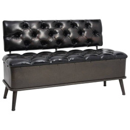 vidaXL 345722 - Banc de rangement avec dossier 110 cm noir similicuir