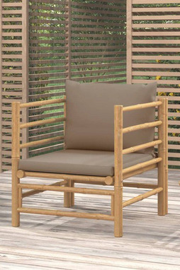 vidaXL 362289 - Garden Sofa with Cushions Bamboo