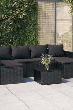 vidaXL 362345 - 2 Piece Garden Lounge Set with Cushions Poly Rattan