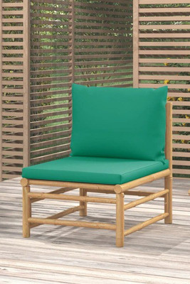 vidaXL 362294 - Garden Middle Sofa with Cushions Bamboo