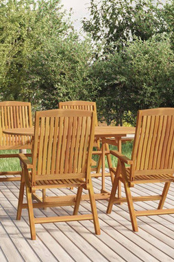 vidaXL 3154923 - Reclining Garden Chairs 4 pcs Solid Wood Teak