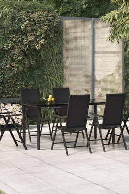 vidaXL 3156513 - 7 Piece Garden Dining Set Poly Rattan