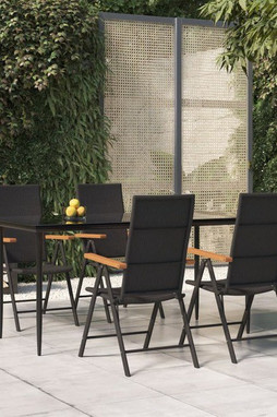 vidaXL 3156524 - 5 Piece Garden Dining Set and Brown Poly Rattan