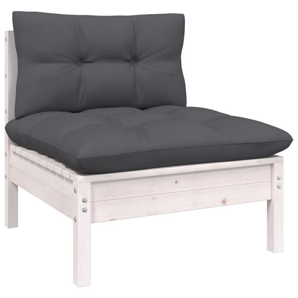 vidaXL 806635 - Garden Middle Sofa with Cushions Solid Wood Pine