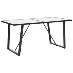 vidaXL 281553 - Dining Table 160x80x75 cm Tempered Glass