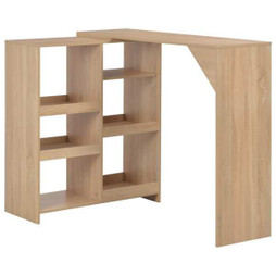 vidaXL 280224 - Bar Table with Moveable Shelf Oak 138x39x110 cm