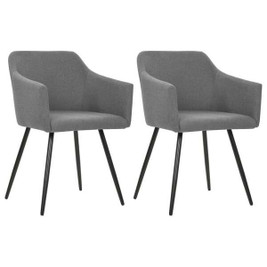 vidaXL 323093 - Dining Chairs 2 pcs Light Fabric