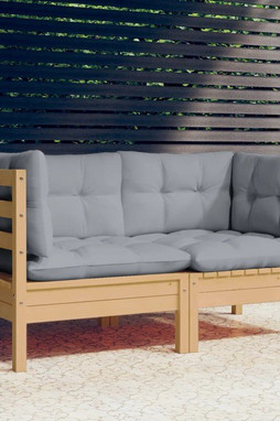 vidaXL 3096009 - 2-Seater Garden Sofa with Cushions Solid Pinewood