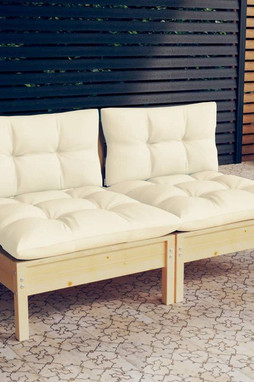 vidaXL 3095992 - 2-Seater Garden Sofa with Cushions Solid Pinewood