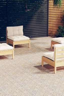 vidaXL 3096028 - 4 Piece Garden Lounge Set with Cushions Pinewood