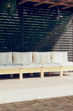 vidaXL 3096124 - 4-Seater Garden Sofa with Cushions Solid Pinewood