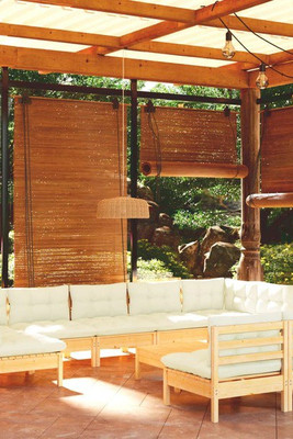 vidaXL 3097205 - 10 Piece Garden Lounge Set with Cushions Solid Pinewood