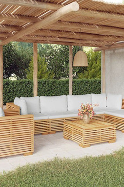 vidaXL 3100861 - 7 Piece Garden Lounge Set with Cushions Solid Teak Wood