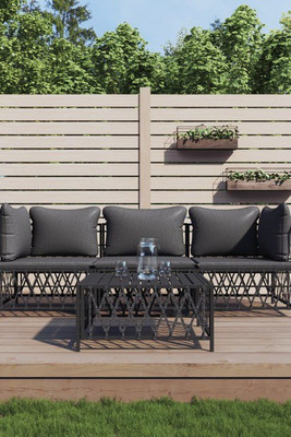 vidaXL 3186819 - 4 Piece Garden Lounge Set with Cushions Steel