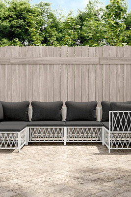 vidaXL 3186892 - 6 Piece Garden Lounge Set with Cushions Steel
