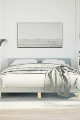 vidaXL 347456 - Bed Frame without Mattress Light Queen Fabric