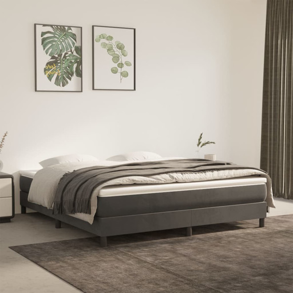 vidaXL 3120809 - Bed Frame without Mattress Dark King Velvet (US Only)