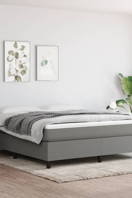 vidaXL 3120907 - Bed Frame without Mattress Dark King Fabric (US Only)