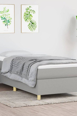 vidaXL 3120993 - Bed Frame without Mattress Light Twin Fabric (US Only)