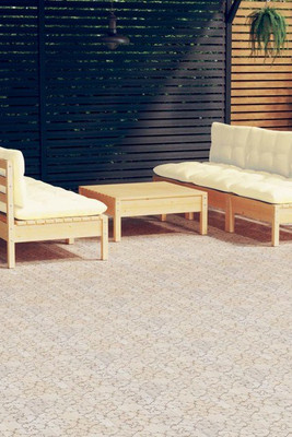 vidaXL 3096094 - 7 Piece Garden Lounge Set with Cushions Pinewood