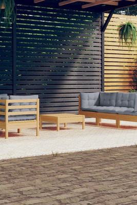 vidaXL 3096111 - 6 Piece Garden Lounge Set with Cushions Pinewood