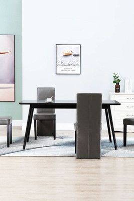 vidaXL 249199 - Dining Chairs 4 pcs Gray Faux Leather
