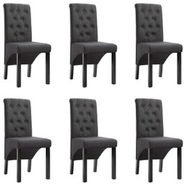 vidaXL 277245 - Dining Chairs 6 pcs Dark Gray Fabric